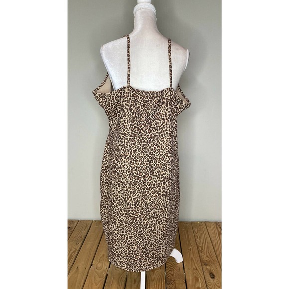 NWT Wednesdays Girl Tank Dress Size 18 Women’s Brown Cheetah Print - Picture 2 of 7